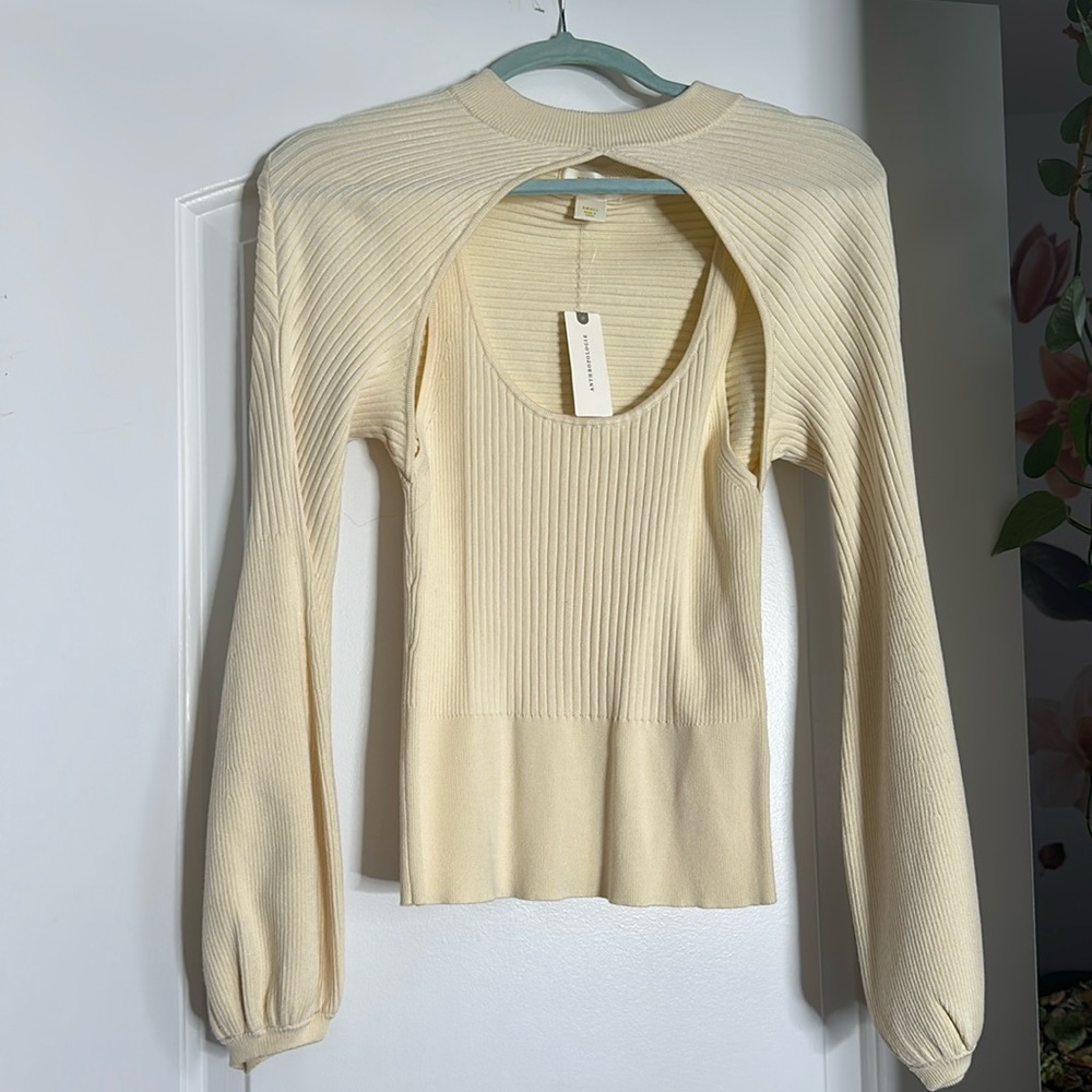 Maeve by Anthropologie white sweater top